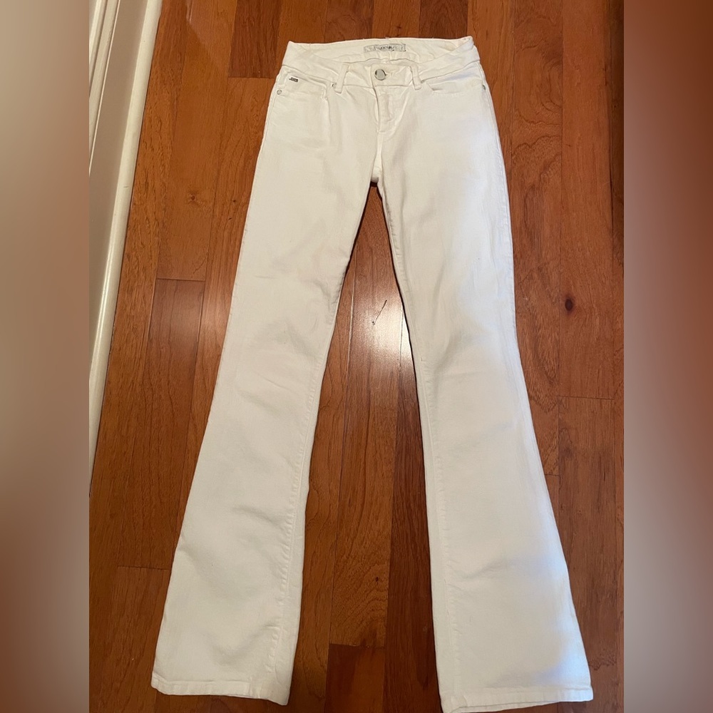 White boot cut jeans